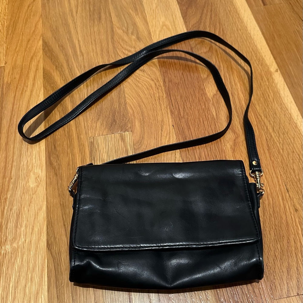 Black Leather Crossbody Bag
